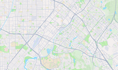 Fototapeta na wymiar Irvine California Map, Detailed Map of Irvine California
