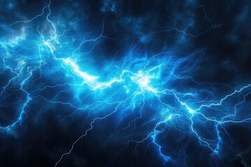 blue lightning on black background