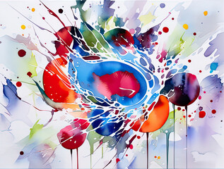 Abstract painting. Creative modern watercolor art background.