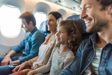 airplane passengers sitting in their seats waiting for the plane to take off.