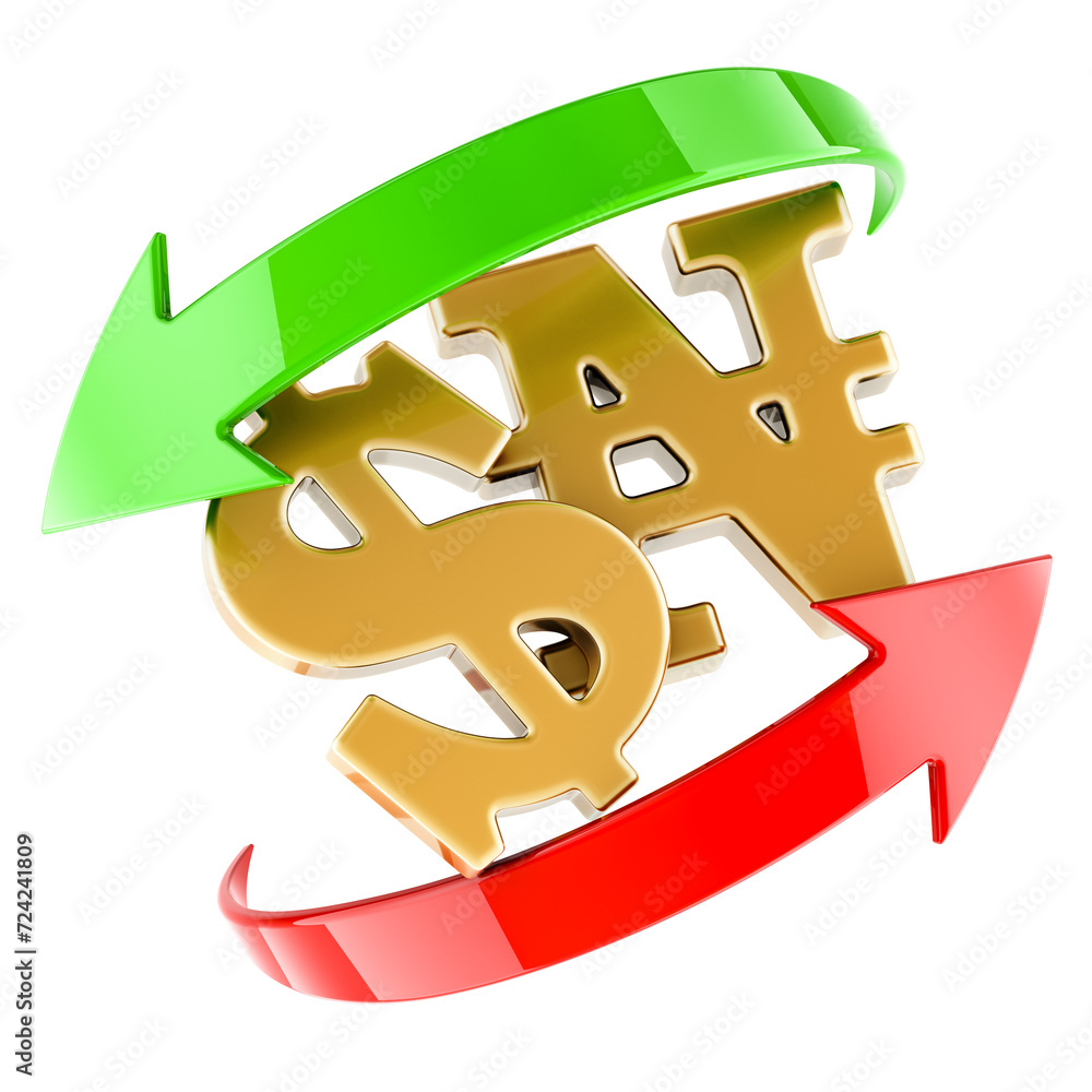 Poster dollar and naira, exchange concept, 3d rendering isolated on transparent background