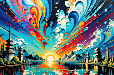 Obraz premium Abstract painting. Creative modern art background.