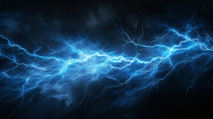 Fototapeta premium a blue lightning bolt and dark background, in the style of ultra detailed, dazecore, chaotic energy