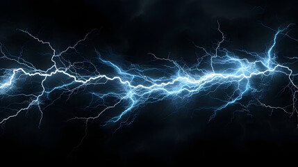 lightning storm on a black background, in the style of technological fusion - obrazy, fototapety, plakaty
