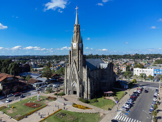 Our Lady of Lourdes Cathedral - Stone Cathedral in Canela Rio Grande do Sul Brazil. 