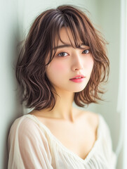 ゆるふわのヘアモデル（髪の質感特化）