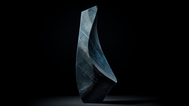 minimal abstract stone sculpture on a podest