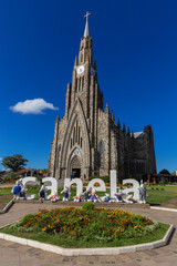 Our Lady of Lourdes Cathedral - Stone Cathedral in Canela Rio Grande do Sul Brazil. 