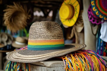 Colombian culture s vueltiao hat - obrazy, fototapety, plakaty