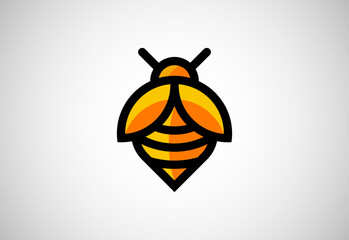 Modern honey Bee animals logo design vector template