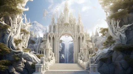 Gartenposter the entrance of Valhalla made in marble white stone © medienvirus