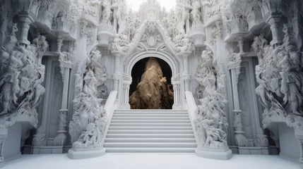 Foto auf Alu-Dibond the entrance of Valhalla made in marble white stone © medienvirus