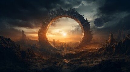 a stargate made of stone that form a circle