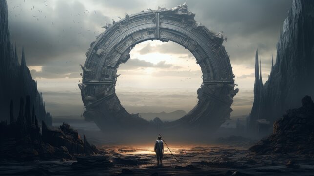 a stargate made of stone that form a circle