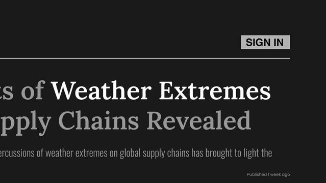 Term 'Weather extremes' highlighted on FAKE headlines news publications. Titles on black background. Can be used for editorial AND non editorial content as everything is 100% fake