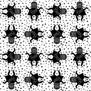Halloween cartoon doodle vampire pattern for wrapping paper