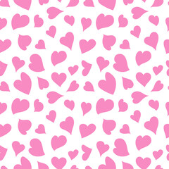 Subtle rose hearts on white backdrop seamless pattern. Elegant art texture for printing on various surfaces or usage in graphic design projects.