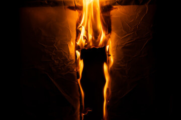 burning paper, glowing edge of paper