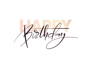 Happy Birthday modern lettering. Various styles hand written greeting horizontal card template. Typography design for cards, posters, banners.