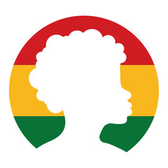 Silhouette of afro american man character avatar Vector