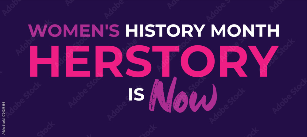 Wall mural women's history month design concept . the annual month that highlights the contributions of women t