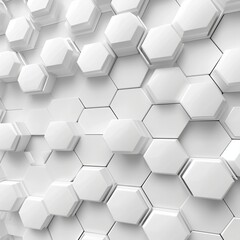 Abstract Hexagon Geometric Surface Loop 1A: light bright clean minimal hexagonal grid pattern random waving motion background canvas in pure wall architectural white - obrazy, fototapety, plakaty