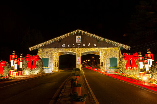 Gramado Rio Grande do Sul Brazil, November 10. 2023: Gateway to Gramado, a tourist town in the Serra Gaucha.
