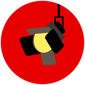 Red cinema light icon without background