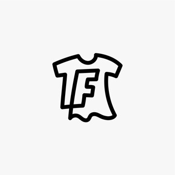 f letter kid tee tshirt apparel clothing monogram logo vector icon illustration