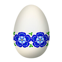 Easter illustration. Easter egg.Easter eggs with floral design. 
White background.