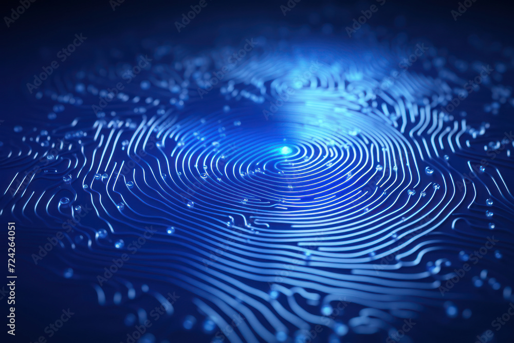 Poster a fingerprint transforming into a digital code, representing the intersection of identity and privac