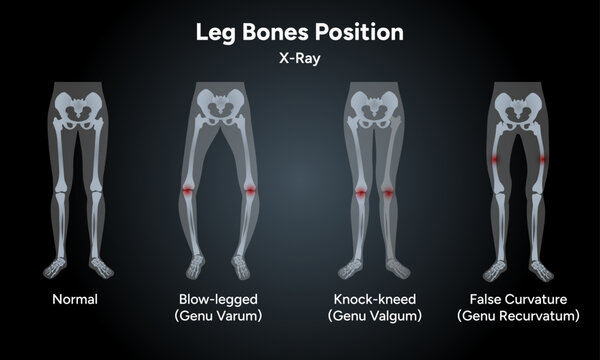 Leg bones position Blowlegged knock-kneed in x-ray
