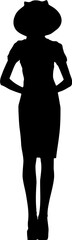 illustration of the silhouette of a fashion show clothing model