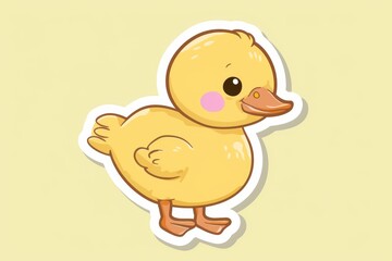 Playfully drawn clipart of a fluffy duckling captures the whimsical innocence of youth in this charming cartoon illustration
