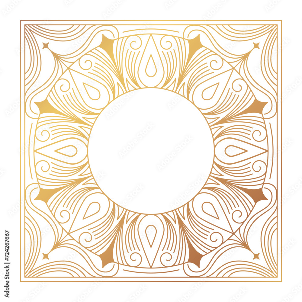Aufkleber vector design element and illustration in simple linear style - boho arch logo design element and fr