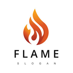Fire Flame for Burn Gas Oil Company or Barbecue BBQ Grill logo design