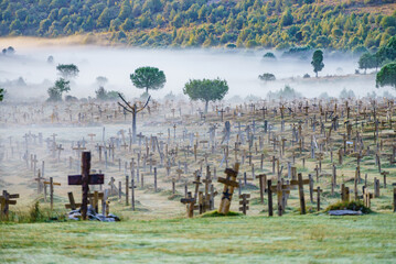 Sad Hill Cemetery in Burgos Spain. Tourist site, film location where the last sequence of the...