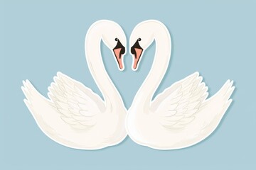 Two elegant swans captured in a beautiful drawing, their graceful necks entwined in a display of love and devotion, a stunning illustration of the bond between animals