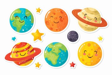 Whimsical worlds collide in this charming collection of childlike illustrations featuring colorful cartoon planets