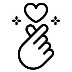 Icon of hand making small heart, I love you or mini heart sign