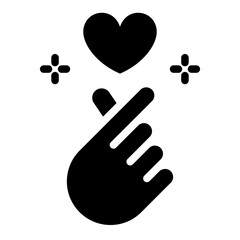 Icon of hand making small heart, I love you or mini heart sign