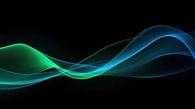Blue green waves abstract background