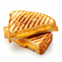 Grilled Cheese Sandwich Isolated on White - Irresistibly Delicious and Crispy