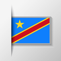 Vector Rectangular Democratic Republic of the Congo Flag Background