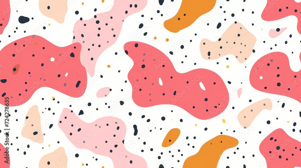 Poster a pattern with a lot of different colors and shapes, ai