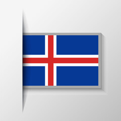 Obraz premium Vector Rectangular Iceland Flag Background
