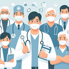 Fototapeta premium 医療従事者・看護師・ドクター・介護職