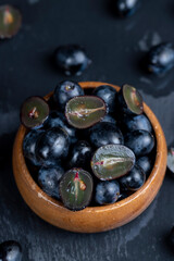 fresh pure blue grapes, sweet ripe grapes