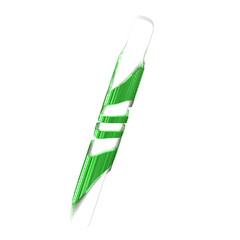 White symbol with thick green straps