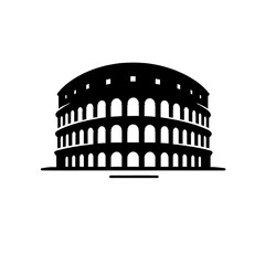 Silhouette icon of the Colosseum in Rome, Italy